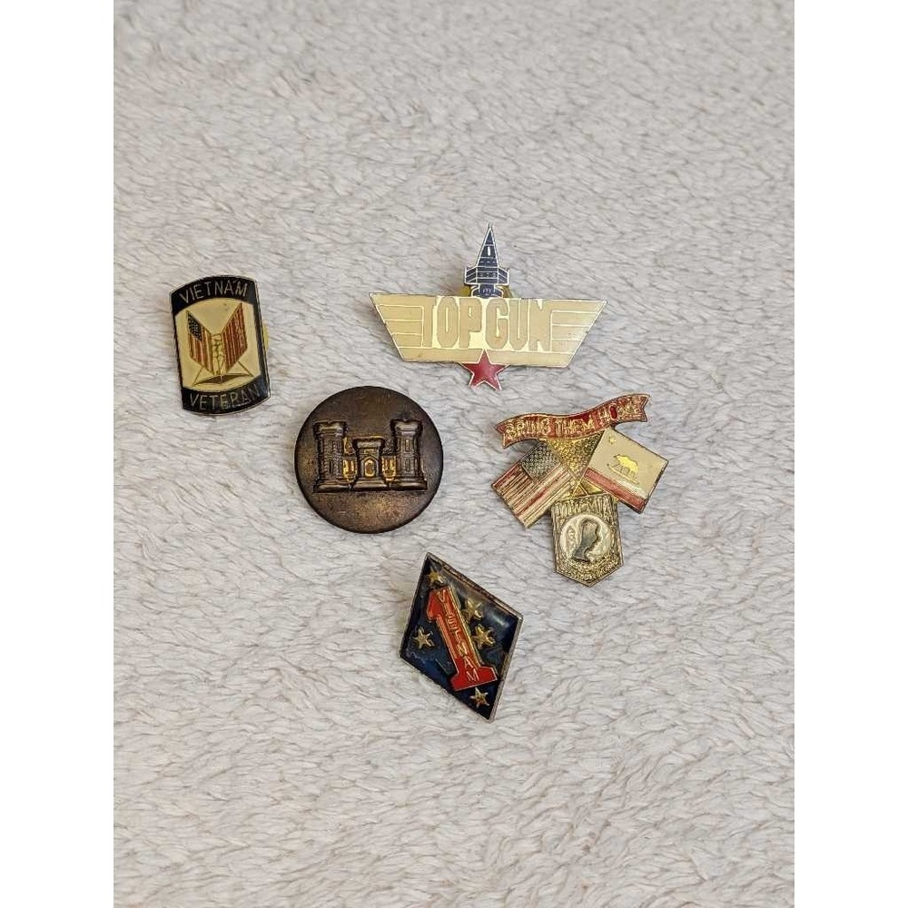 Top Gun Vietnam Veteran Military Enamel Pin Lot Assorted Collectibles
